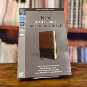 NEW NIV Reference Bible GIANT Print 14pt Brown Leathersoft Study 9780310449508